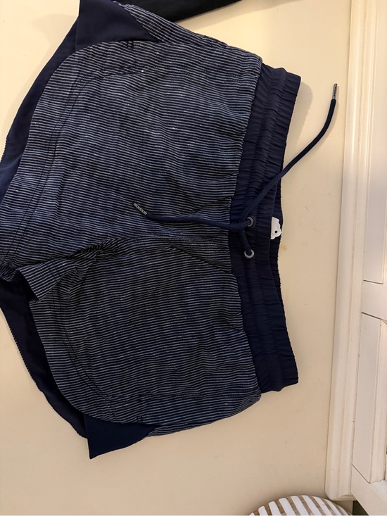 Athleta Pants - Athleta Navy Striped Waistband Active Shorts
